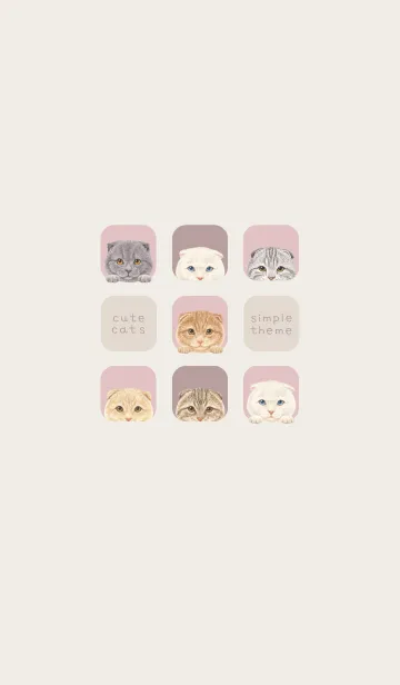 [LINE着せ替え] CATS - スコティッシュ - ピンクグレーの画像1