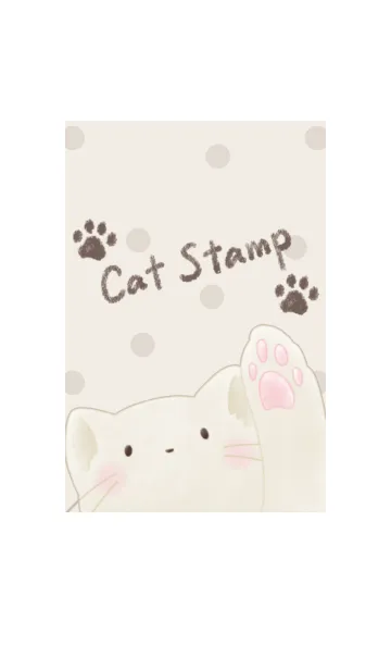 Cat Stamp -ホワイト- ドットの着せ替えメイン画像