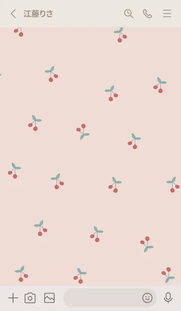 [LINE着せ替え] さくらんぼ(韓国語) -greige pink-の画像2