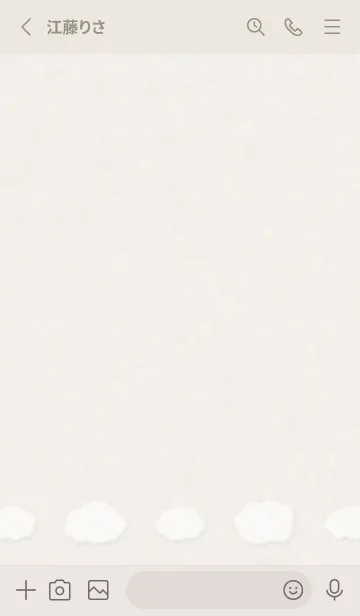 [LINE着せ替え] もこくも シンプル - ミルクティーの画像2