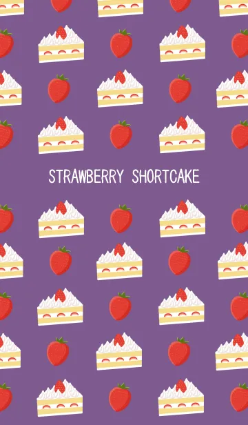 [LINE着せ替え] 苺のショートケーキ/ディープパープルの画像1