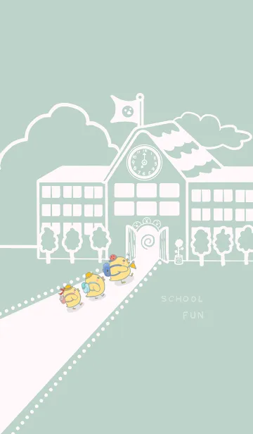 [LINE着せ替え] Yellow Duck School fun-gray green (Pi4)の画像1