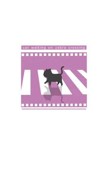 [LINE着せ替え] cat zebra crossing J-magenta (bw3)の画像1