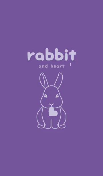 [LINE着せ替え] ウサギとハート (江戸紫)の画像1