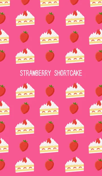 [LINE着せ替え] 苺のショートケーキ/ショッキングピンクの画像1