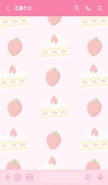 [LINE着せ替え] 苺のショートケーキ/ショッキングピンクの画像2