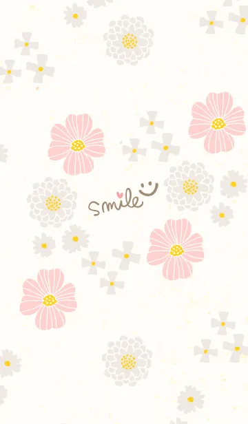 [LINE着せ替え] ベージュとカラフルな花8の画像1