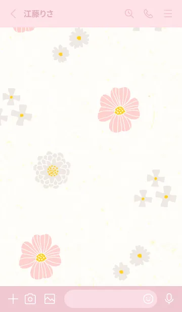 [LINE着せ替え] ベージュとカラフルな花8の画像2