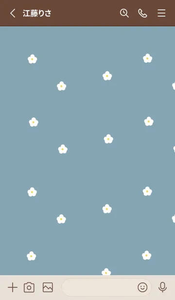 [LINE着せ替え] ブルーベージュ。お花。の画像2