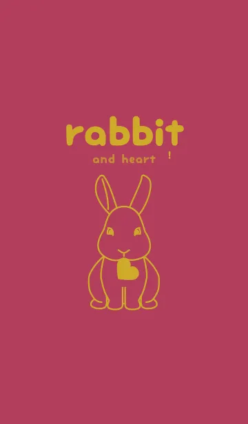 [LINE着せ替え] ウサギとハート (ワインレッド)の画像1