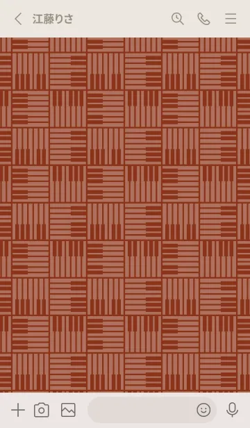 [LINE着せ替え] 和音 算崩しとピアノ鍵盤 赤錆色の画像2