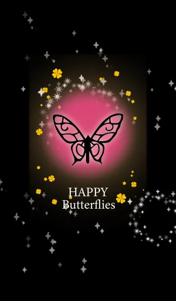 [LINE着せ替え] ピンク : 風水 幸せの蝶々の画像1