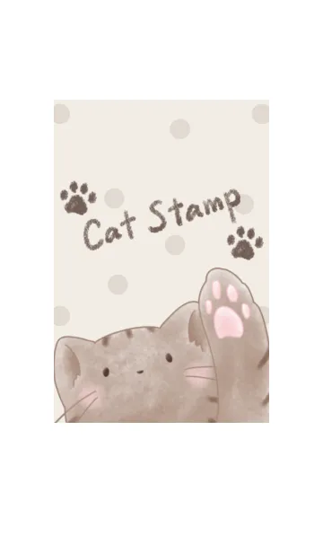 [LINE着せ替え] Cat Stamp -ブラウン- ドットの画像1