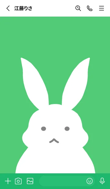 [LINE着せ替え] シンプルバニー/グリーン/ホワイトの画像2