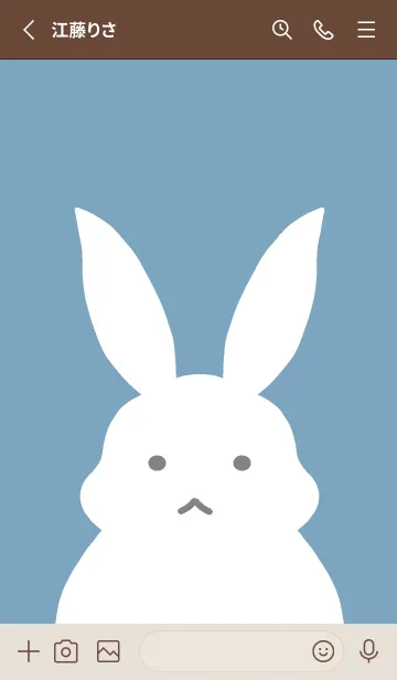 [LINE着せ替え] シンプルバニー/くすみブルーグリーンの画像2