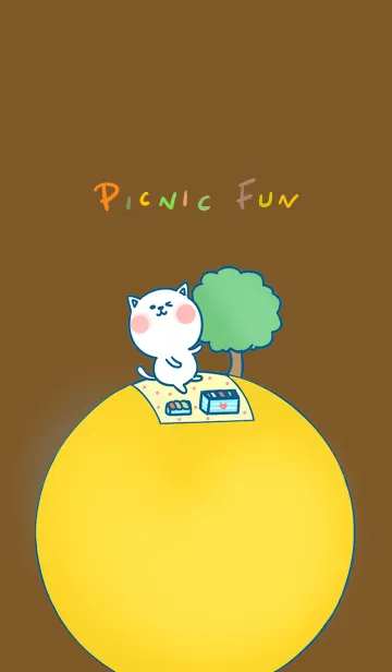 [LINE着せ替え] Picnic Fun J-Brown (Ye1)の画像1