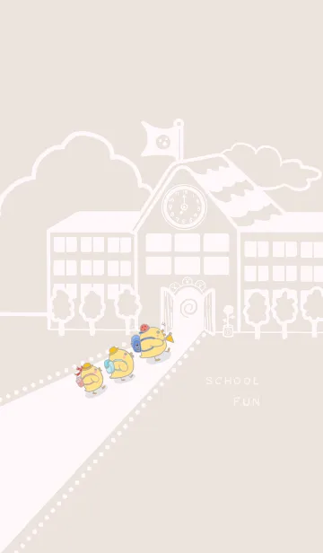 [LINE着せ替え] Yellow Duck School fun -Gray Orange(Pi4)の画像1