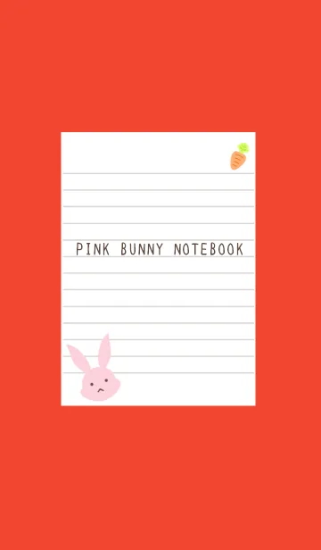 [LINE着せ替え] ピンクバニーのノート/レッドの画像1