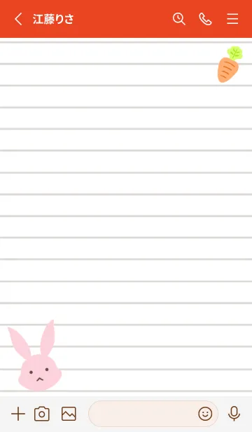 [LINE着せ替え] ピンクバニーのノート/レッドの画像2