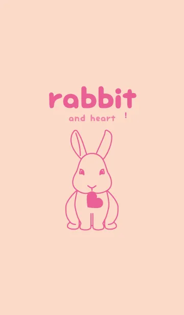 [LINE着せ替え] ウサギとハート (シェルピンク)の画像1