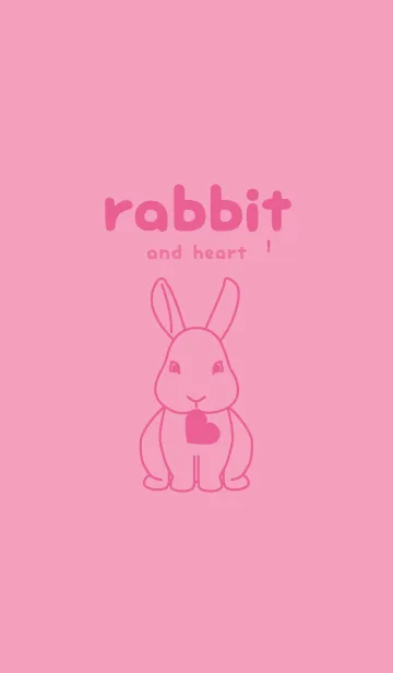 [LINE着せ替え] ウサギとハート (フクシャピンク)の画像1