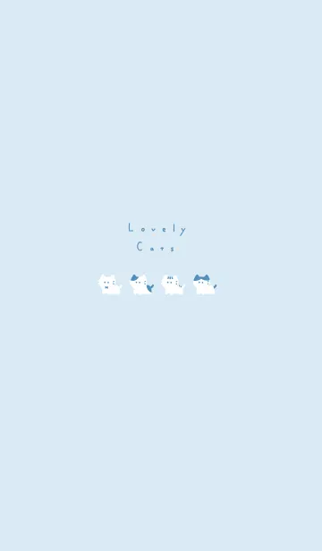 [LINE着せ替え] ちいさな猫。 水色の画像1