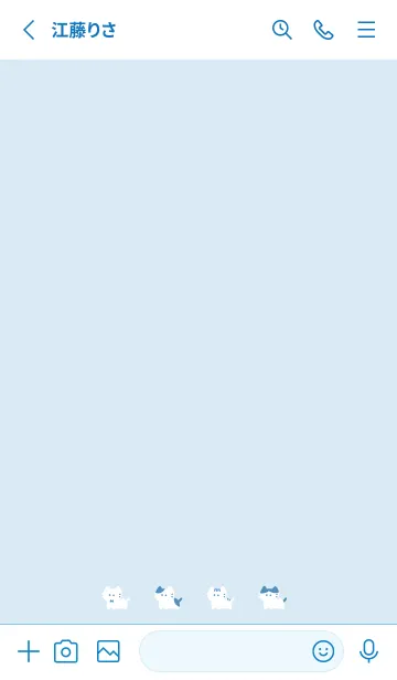 [LINE着せ替え] ちいさな猫。 水色の画像2