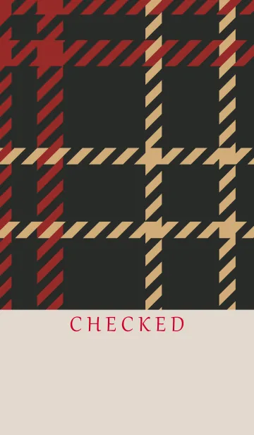 [LINE着せ替え] CHECKED-RED BROWN 40の画像1