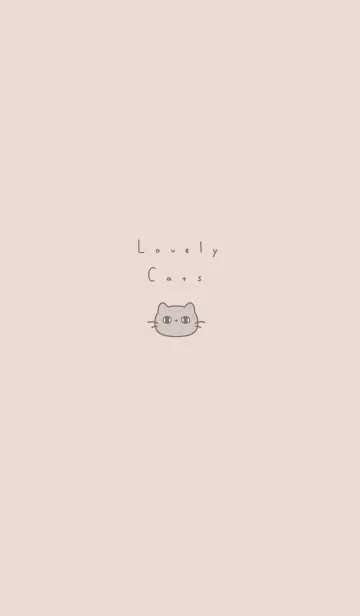 [LINE着せ替え] ねこ。 ピンクベージュの画像1