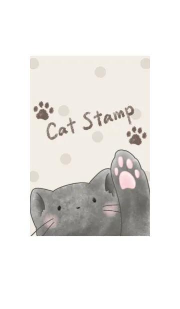 [LINE着せ替え] Cat Stamp -ブラック- ドットの画像1