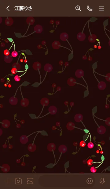 [LINE着せ替え] ♡シンプル♡さくらんぼ♡だーくブラウンの画像2