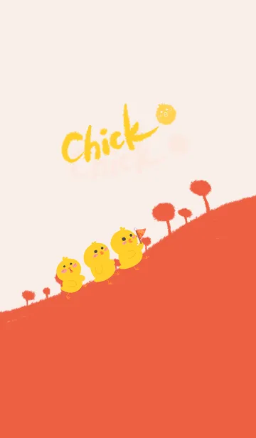 [LINE着せ替え] Chick-beige yellow (Red2)の画像1