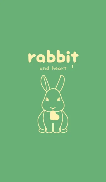 [LINE着せ替え] ウサギとハート (薄緑色)の画像1