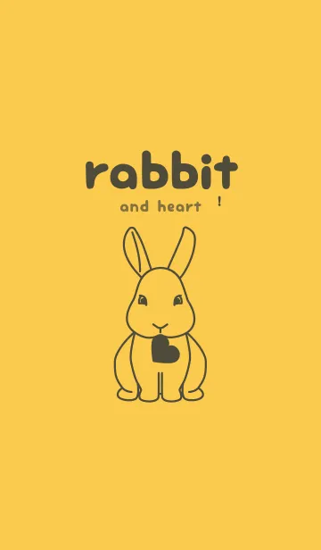 [LINE着せ替え] ウサギとハート (支子色)の画像1