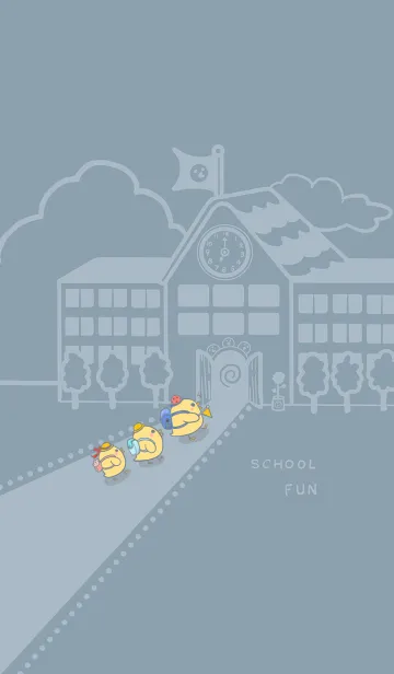 [LINE着せ替え] Yellow Duck School fun- Gray Indigo(Pi4)の画像1