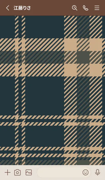 [LINE着せ替え] CHECKED-NAVY BROWN 40の画像2
