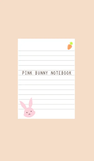 [LINE着せ替え] ピンクバニーのノート/ピンクベージュの画像1