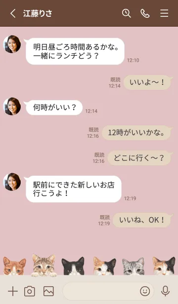 [LINE着せ替え] CATS - ミックス 01 - ピンクグレーの画像3