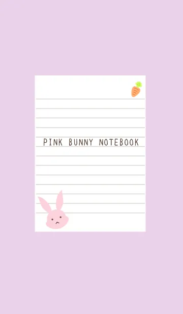 [LINE着せ替え] ピンクバニーのノート/ライトパープルの画像1