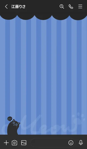 [LINE着せ替え] Meow J-Blue (bw2)の画像2