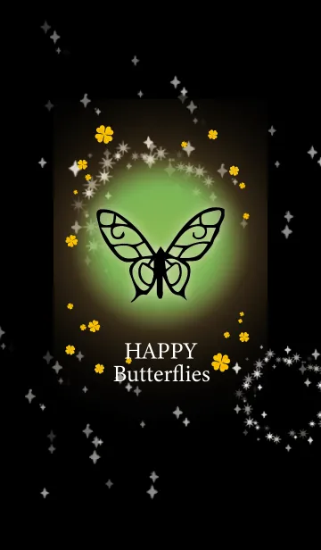 [LINE着せ替え] 緑 : 風水 幸せの蝶々の画像1