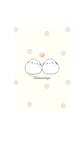 シマエナガ カップル -ベージュ- ドットの着せ替えメイン画像