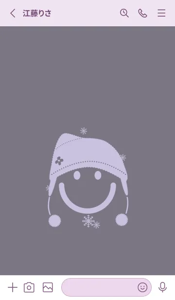 [LINE着せ替え] スマイル＆ニット帽 ライラックヘイズィの画像2