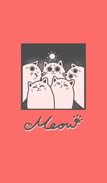 [LINE着せ替え] Meow J (Monochrome) - Dark Gray (Re1)の画像1