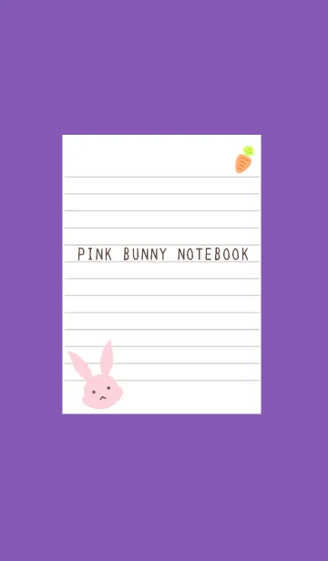 [LINE着せ替え] ピンクバニーのノート/パープル/イエローの画像1