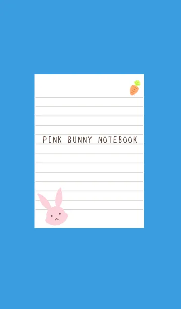 [LINE着せ替え] ピンクバニーのノート/ブルー/イエローの画像1