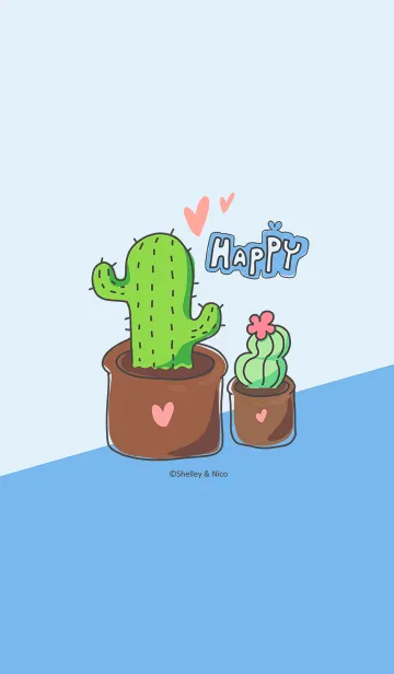 [LINE着せ替え] Succulent J-sky blue (Bl1)の画像1