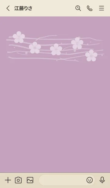 [LINE着せ替え] 和音 梅模様と音符 浅紫の画像2