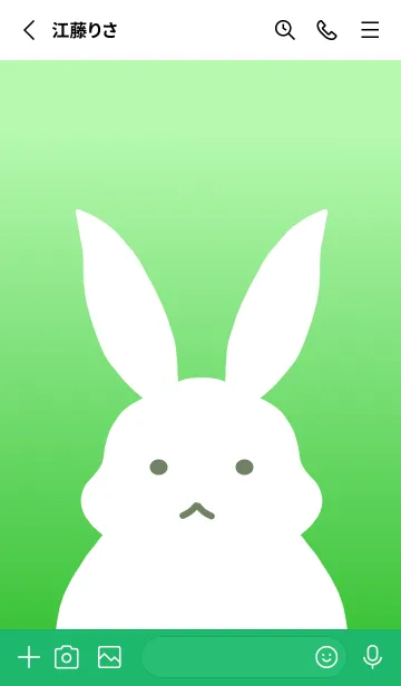 [LINE着せ替え] シンプルバニー/グリーングラデーションの画像2