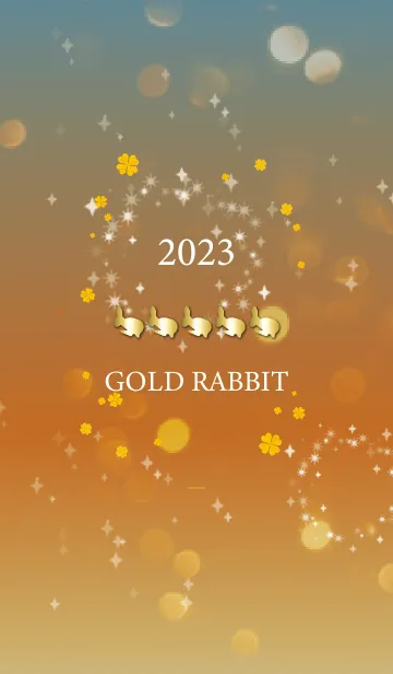 [LINE着せ替え] オレンジ : 2023 幸運のGold Rabbitの画像1